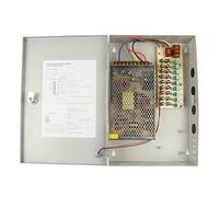 Aexit DC 12V 20A 240W 9 Channel Port Output CCTV Distributed Power Supply Box Key Lock for Security Camera (c4f4f6cd35efa682b0bc6e088b129193)