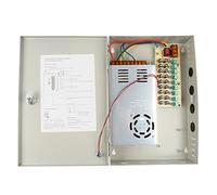 Aexit DC 12V 30A 360W 9 Channel Port Output CCTV Distributed Power Supply Box Key Lock for Security Camera (63fcb721502720dedabaaa857dd22d38)