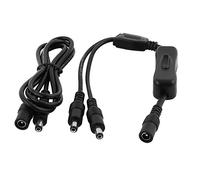 Aexit DC Power 5.5x2.1mm M/F 1 to 2 Switch Splitter Adapter Cable w Pigtail Cable (2c27ff74166c9b11fc38c400596fbc6e)