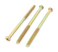 Aexit M8 x 130mm Threaded 1.25mm Pitch Phillips Round Head Screw Bronze Tone 3 Pcs (9120d405410ede311a799c95483ebc0a)