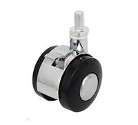 Aexit M8x15mm Thread 1.5-inch Dia Twin Wheel Alloy Brake Threaded Stem Swivel Caster (0f3eb480ee0279c58c4aca23ed9ab4b0)