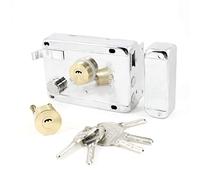 Aexit Residential Door Blue Silver Tone Left Hand Deadbolt Rim + Five Keys (69d6740ce1b9c913280cf81d4bd38d75)