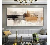 AEXOIO Contemporary Abstract - Oversized FramelessCanvas Prints, for Home Embellishment in Shades of Brown, Black, And Beige(70x180cm/28x71in/Unframed)