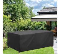 AEXOIO Garden Furniture Covers Waterproof,Outdoor Patio Table Covers Rectangular 280x220x70cm/LxWxH Heavy Duty 600D Oxford Fabric Patio Furniture Set Covers with 4 Windproof Buckles Anti-UV(Black)