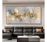AEXOIO Oversized Decorative Wall Art for The Living Room, Modern Abstract Designs in Black, White, And Golden on Canvas(90x175cm/35x69in/Unframed)
