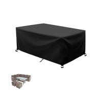 AEXOIO Rattan Cube Garden Table Cover 160x100x74cm/LxWxH Garden Furniture Covers Waterproof Square/Rectangular,600d Heavy Duty Oxford Fabric for Rattan Patio Table & Chairs with Windproof Buckles
