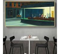 AEXOIO Wall Art Paintings Art Posters and Prints Wall Art Nighthawks by Edward Hopper Pictures for Living Room Home Decor(55x115cm/22x45in/Unframed)