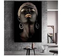 AEXOIO Wall Art Picture for living room Contemplator Black African Woman Oil Painting on Canvas Posters and Prints Scandinavian(70x120cm/28x47in/Unframed)