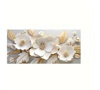 AEXOIO White and Golden flowers Canvas Painting Art Modern Canvas Poster for Bedroom and Living Room Decoration 100x200cm/39x79in