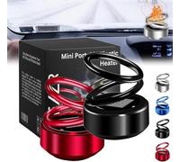 AEXZR Portable Kinetic Mini Heater,Auto Rotating Solar Double Ring Heater,Electric heating,Mini Portable Kinetic Heater for Ehicles, Living Rooms, Bathrooms (Black+red)