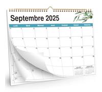 AEYAKA Calendar 2025 2026 Wall Calendar, 21 cm x 30 cm, A4 Planner 16 Months September 2025 - December 2026, Monthly Hanging with Holiday Overview, French