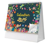 AEYAKA Desk Calendar 2025-2026 - Calendar 2025-2026 from September 2025 to December 2026, 20 x 20.5 cm French C08
