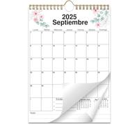 AEYAKA Wall Calendar 2025 2026 Calendar, 21 cm x 30 cm, A4 Wall Planner 16 Months September 2025 - December 2026 Monthly Hanging with Holiday Overview, Spanish
