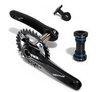AEYINO 104 BCD MTB Crankset 30-38T - Hollow Integrated Mountain Bike Crank Set 170mm - 1x crankset Aluminum Alloy Bike Crankset with Narrow Wide Tooth Chainring Bottom Bracket Bolts for Mountain Bike