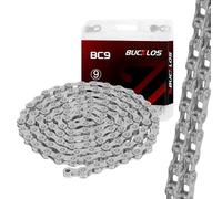 AEYINO 9 Speed Bike Chain,Bicycle Chain for Road Bike/E-Bike/Mountain Bike/MTB 1/2 x 11/128 Inch 116 Links with Quick Link,Compatible with SHIMANO/SRAM/CAMPAGNOLO/KMC,Silver/Gold