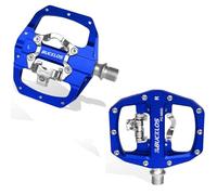 AEYINO Aluminum MTB Dual Sided Bike Pedals - Cleat Compatible | Dual sided clip-in & flat design, sealed cartridge bearings, durable aluminum construction, fits road & mountain bikes