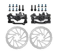 AEYINO Bike Disc Brake kit, MTB Mechanical Line Pulling Disc Brakes Caliper with Aluminum Alloy Levers /160mm Rotor,/is/PM Universal Adapter for Ebike/Folding Bike/Scooter/Fat Bike