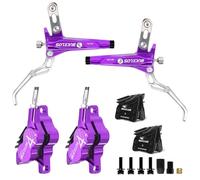 AEYINO Hydraulic Disc Brake Set 4 Pistons Left Front 850 Right Rear 1550 | Hydraulic Brakes with Lever with Caliper Ceramic Brake Pad Fit Mountain Bike Suitable for mountain roads and gravel tracks