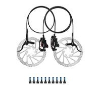 AEYINO MTB Hydraulic Disc Brake Set, Front 800mm Rear 1500mm Aluminum Alloy Brakes Kit, 2 Piston Calipers with IS/PM Universal Adapter / 160mm Rotor, for Mountain Bike,Fat Bike,Folding Bike