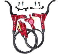AEYINO MTB Hydraulic Disc Brake Set, Left Front 800mm Right Rear 1450mm | 2 Piston Calipers with IS/PM Universal Adapter /160mm Simple split installation,Compatible with MTB Road Bikes