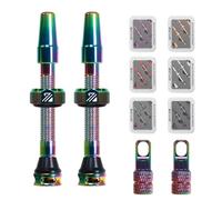 AEYINO Presta Tubeless Valve Stem Durable Aluminum 40/44/55/60/80/100mm | Kit with Valve Core Removal Tool for MTB / Road Mountain Gravel Bikes & Carbon Rims Black, Red, Blue, Orange, Purple, Silver