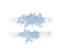 AEYURUID Garters for Brides Blue Wedding Garter Stretchable Lace Bridal Garter Elegant Wedding Accessories for Women Shower Party Essential