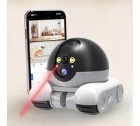 AEZ Robot Camera on Wheels 1080P Dual Lens,Indoor Movable Security Camera with 2-Way Talk,Blinky Bot with Night Vision,Distance Bot App Control for Cats/Dogs/Baby/Elderly (SD/Cloud Storage)