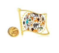 af animals life african Golden Metal Flag Lapel Pin Badge