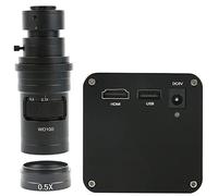 AF Autofocus HDMI U Disk Video Auto Focus Industry USB Measurement Function Microscope Camera + 200X C Mount Lens +144 LED Light (Color : With 200x lens B)