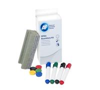AF Complete Whiteboard Cleaning Kit - 125ml White board Cleaning Spray Solution, Magnets, Peelable Eraser, Pens and Absorbent Cloths, Ideal starter kit for all home office, classroom labs etc (WBK000)