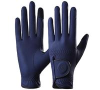 AF EQUESTRIAN Childrens Horse Riding Gloves Equestrian Premium Synthetic Leather Sui Sereno Gloves Snake Skin Design (Blue, Large)