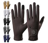 AF EQUESTRIAN Ladies Horse Riding Gloves Equestrian Premium Synthetic Leather Sui Sereno Ladies Gloves Snake Skin Design (Brown, Medium)