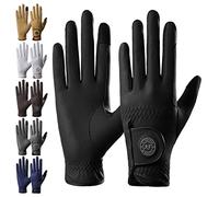 AF EQUESTRIAN Ladies Horse Riding Gloves Equestrian Premium Synthetic Leather Sui Sereno Ladies Gloves Snake Skin Design Black (Large)