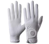 AF EQUESTRIAN Ladies Horse Riding Gloves Equestrian Premium Synthetic Leather Sui Sereno Ladies Gloves Snake Skin Design White (Large)