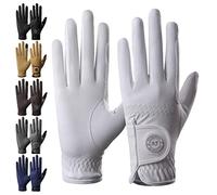 AF EQUESTRIAN Ladies Horse Riding Gloves Equestrian Premium Synthetic Leather Sui Sereno Ladies Gloves Snake Skin Design (White, Medium)