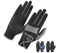 AF EQUESTRIAN Ladies Horse Riding Gloves - Lightweight, Touchscreen Compatible, Non-Slip Grip, Breathable Equestrian Gloves for Everyday Riding Rider Pro (Grey, Large)