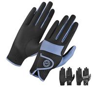 AF EQUESTRIAN Ladies Horse Riding Gloves - Lightweight, Touchscreen Compatible, Non-Slip Grip, Breathable Equestrian Gloves for Everyday Riding Rider Pro (Sky Blue, Medium)