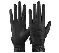 AF EQUESTRIAN Synthetic Leather Equestrian Ladies Horse Riding Gloves Black Women's Pony Riding Gloves Black (Medium)
