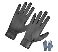AF EQUESTRIAN Women’s Leather Gloves with Breathable Thin Mesh - Lightweight Driving & Outdoor Gloves for Ladies, All-Season Comfort (Black, Large)