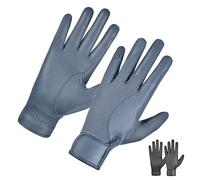 AF EQUESTRIAN Women’s Leather Gloves with Breathable Thin Mesh - Lightweight Driving & Outdoor Gloves for Ladies, All-Season Comfort (Blue, Large)