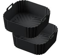 AF140UK Silicone Air Fryer Liners for Ninja Air Fryer AF180UK AF181UK, 2pcs Reusable Airfryer AF141UK Silicone Trays for Philips HD9270, Non-Stick Air Fryer Accessories for Kitchen