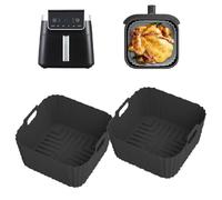 AF180UK Air Fryer Liners for Ninja AF180UK Max Pro 6.2L/ Ninja Air Fryer Pro XL Liner, 2pcs Square Silicone Air Fryer Liners for Double Stack Air Fryer Reusable Dishwasher Safe & Non-Stick