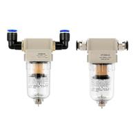 AF2000-02 1/4 Air Pump Compressor Filter Pneumatic Universal Oil Catch Tank Can Out Impurities Water Separator Compressed(AF w BT1002)