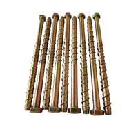 AF4F M6 x 130mm Concrete Self Tapping Masonry Bolt Anchor Screw (10 Pack) 10mm Hexagonal Head fix to Masonry, Brick, Marble, Stone etc