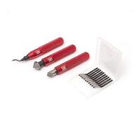 AFA Tooling - Deburring Tool with 10 Extra HSS Rotary Blades and 2 Countersink Hand Reamers, Burr Removal Tool Kit for Metal, Pipe, Hole Deburring, 3D Printing