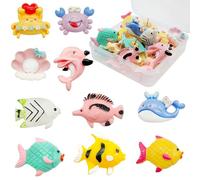 Afagarly Cute Ocean Animal Push Pins, Sea Animal Bulletin Board Pin Shell Crab Fish Dolphin Whale Thumbtacks for Cork Board, Photo Wall, Map, Office or Home Decoration(30PCS)