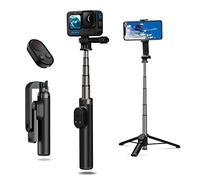 AFAITH Extendable Selfie Stick Tripod with Remote Control for GoPro Hero 13 12 11 10 9 8 MAX and Smartphone, Stable Portable Pole Monopod with Wireless Bluetooth Remote for GoPro and Smartphone