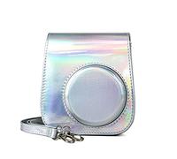 AFAKEREPPV Camera Bag Glossy Color Protective Case Retro Leather Camera Bag Fit For Fuji Fit For Polaroid Mini 11 Digital Camera Bags(A)