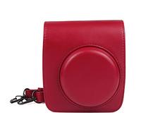 AFAKEREPPV Camera Bag PU Leather Shoulder Strap Camera Bag PVC Protective Case Fit For FUJIFILM Fit For Instax Mini 90 Neo Classic Digital Camera Bags(Mini 90 red)