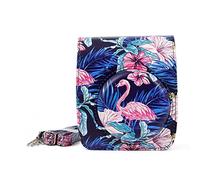 AFAKEREPPV Camera Bag PU Leather Shoulder Strap Camera Bag PVC Protective Case Fit For FUJIFILM Fit For Instax Mini 90 Neo Classic Digital Camera Bags(Mini90 flamingoblack)